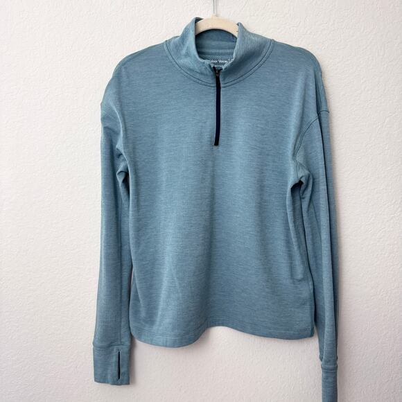 Outdoor Voices Womens 1/4 Zip Pullover Jacket Size M Fleece Line Active Green - Picture 1 of 9